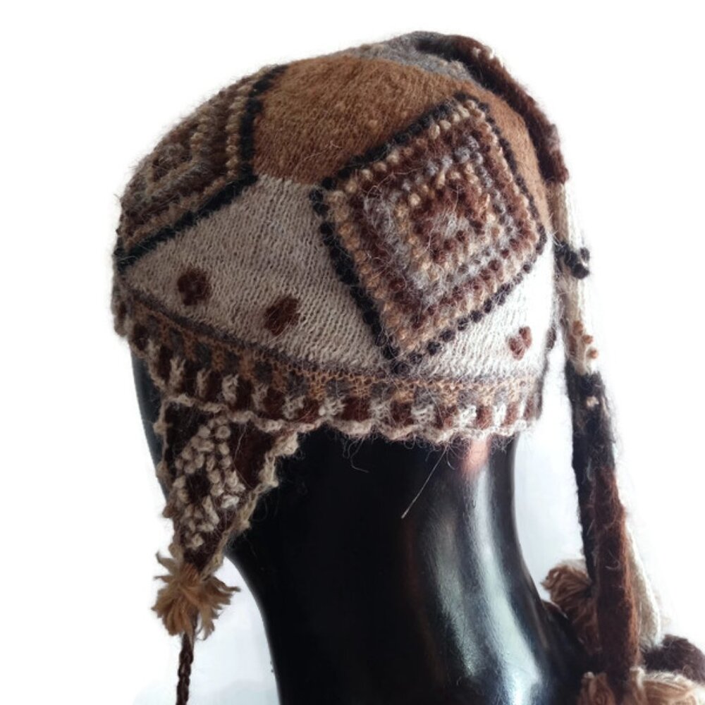 Chullo Unisex Wool Fabric Geometric Figures Winter Warm